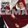 Толстовка плед з капюшоном Huggle Hoodie червона